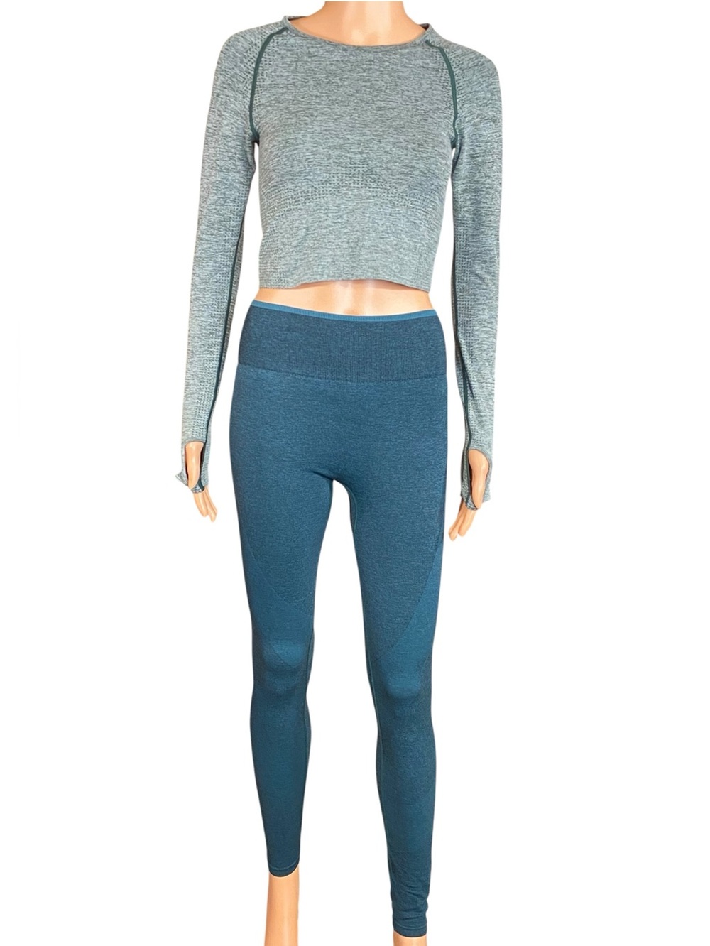 Victoria's Secret Pink Active & Seamless Set High Waist Leggings Cropped Top SM